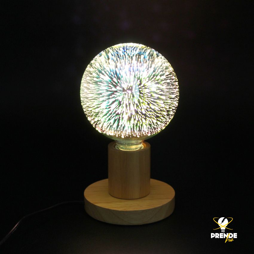 modern filament LED globe bulb fireworks